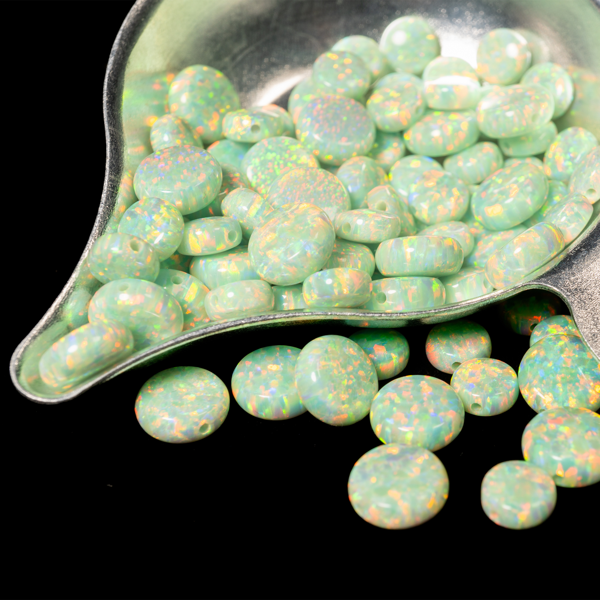 Key Lime Astral Opal™ Puffed Coin Beads | The Opal Dealer