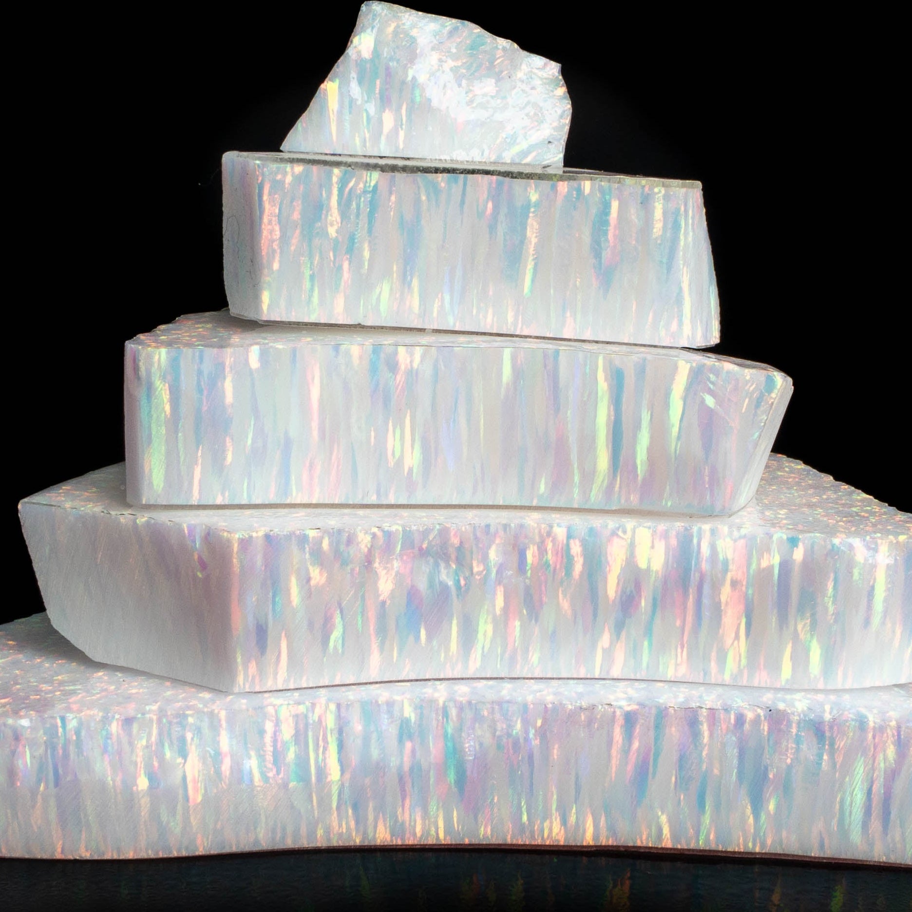 Pearl White Synthetic Opal Rough Slab Astral Opalβ’ Lab-Created