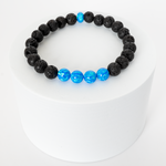 Pacific Sapphire Opal & Lava Stone Beaded Bracelet - New Design