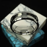 Stainless Steel Ring Blank 8mm Wide 4mm Channel