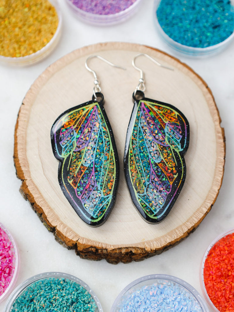 Crushed Opal Resin Butterfly Wings