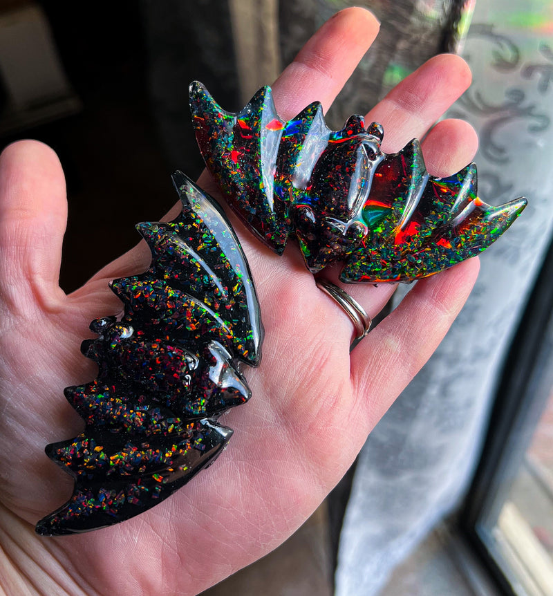 Crushed Opal Resin Bats