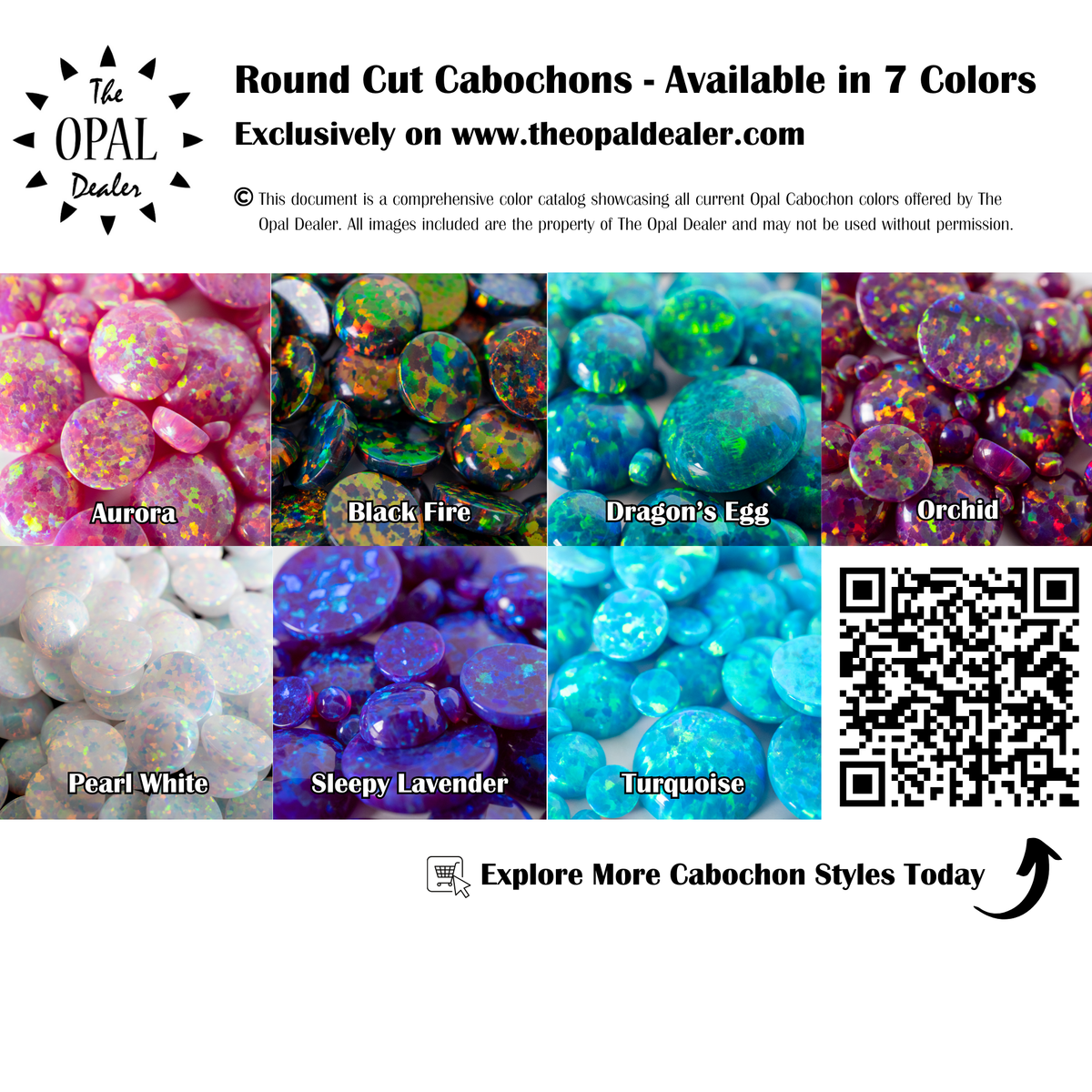 Opal Cabochon Color Chart by The Opal Dealer