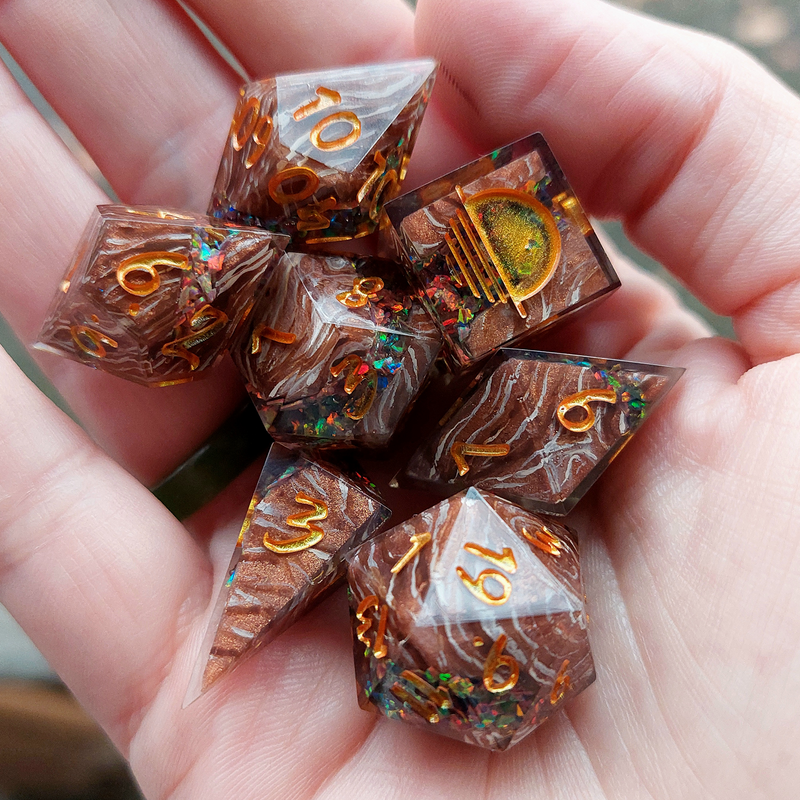 Crushed Opal Resin Dice