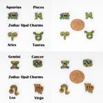 Black Fire Opal Zodiac Charm