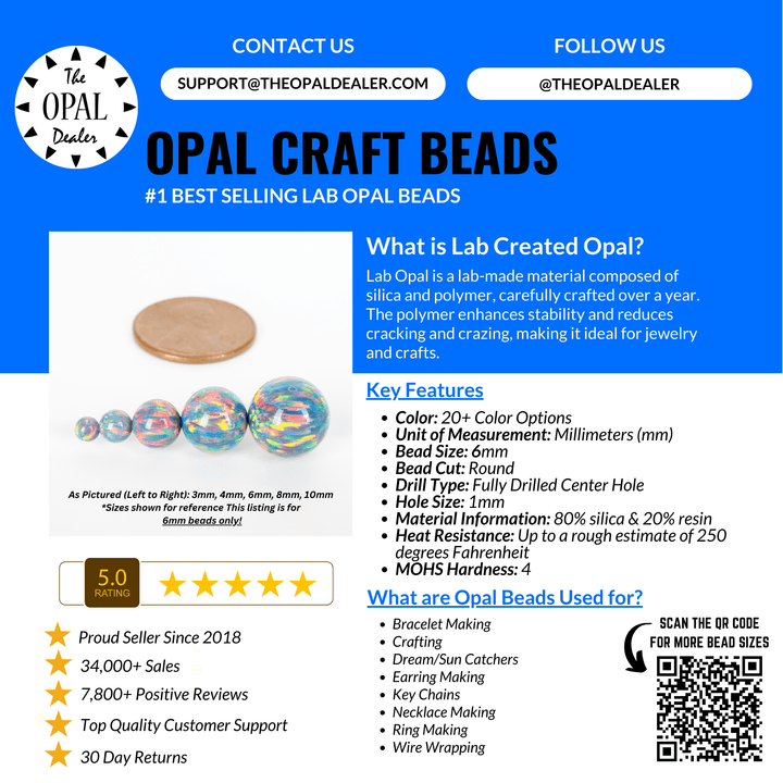 Opal Bead Variety Pack - Pick Your Own Pack of 6mm Opal Beads - The Opal Dealer