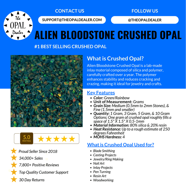 Alien Bloodstone Crushed Opal - The Opal Dealer