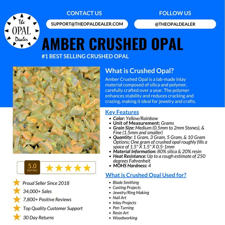 Amber Crushed Opal - The Opal Dealer