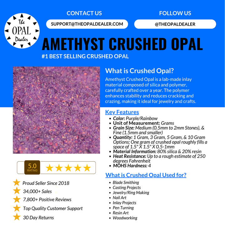 Amethyst Crushed Opal - The Opal Dealer
