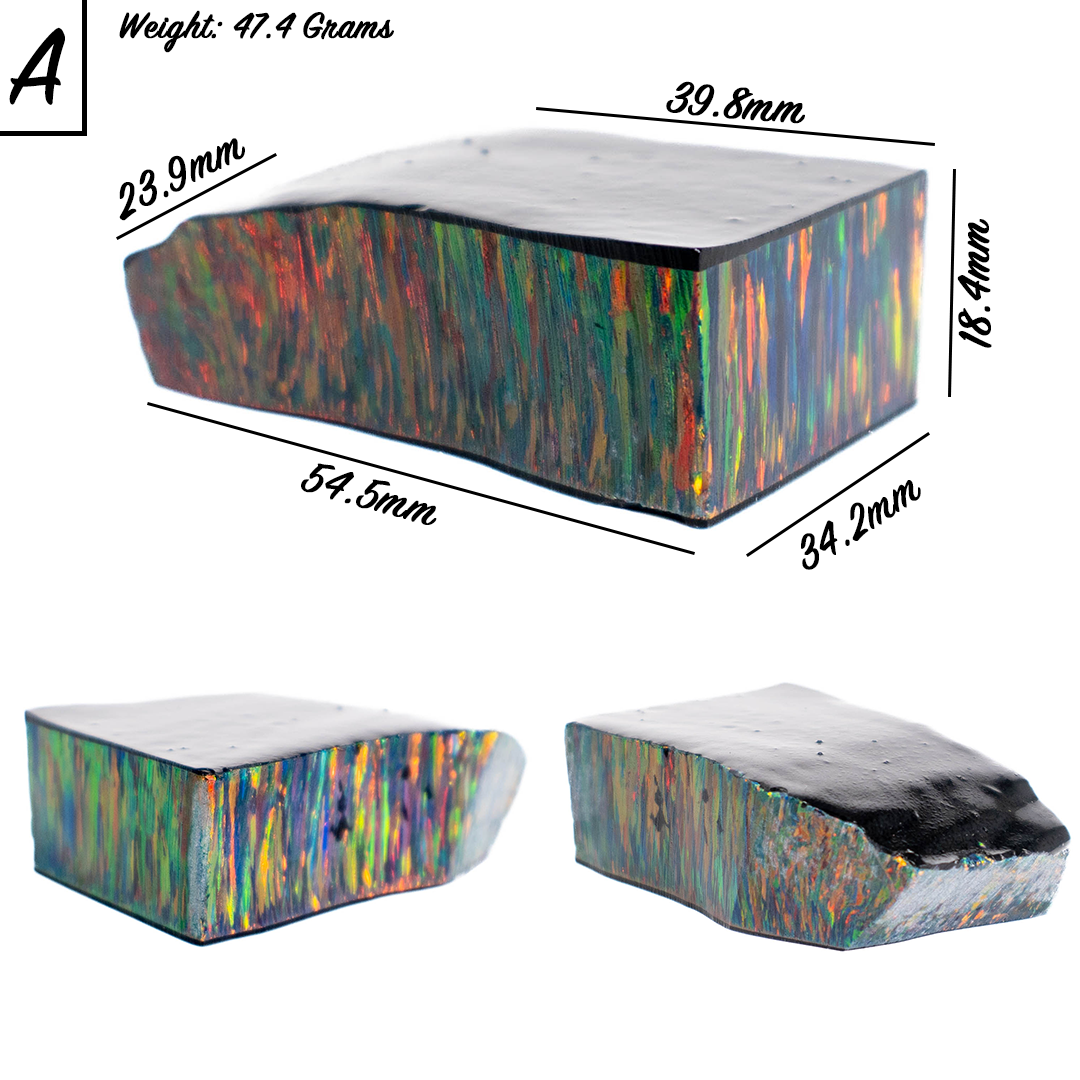 Black Fire Astral Opal Rough Stack | Synthetic Polymer Impregnated Opal Bulk Slab | The Opal Dealer