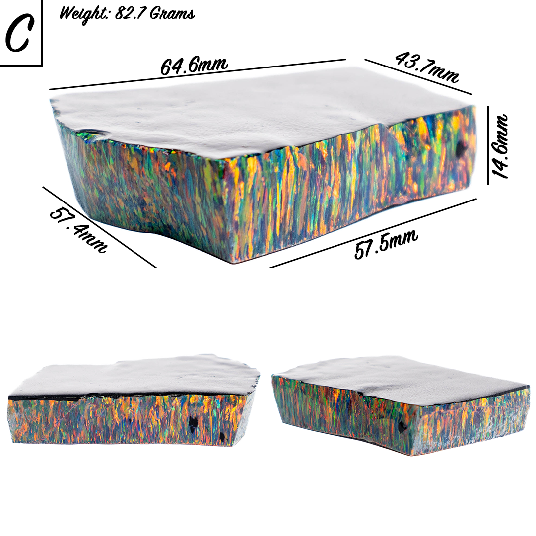 Black Fire Astral Opal Rough Stack | Synthetic Polymer Impregnated Opal Bulk Slab | The Opal Dealer