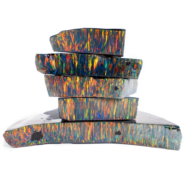 Black Fire Astral Opal Rough Stack | Synthetic Polymer Impregnated Opal Bulk Slabs | The Opal Dealer