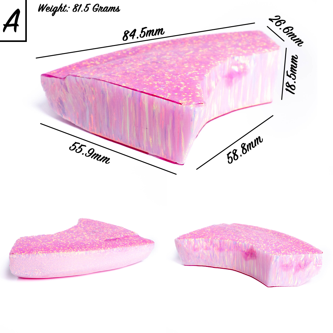 Cherry Blossom Synthetic Astral Opal Slabs Stacked - Bulk Lab-Grown Pink Opal | The Opal Dealer