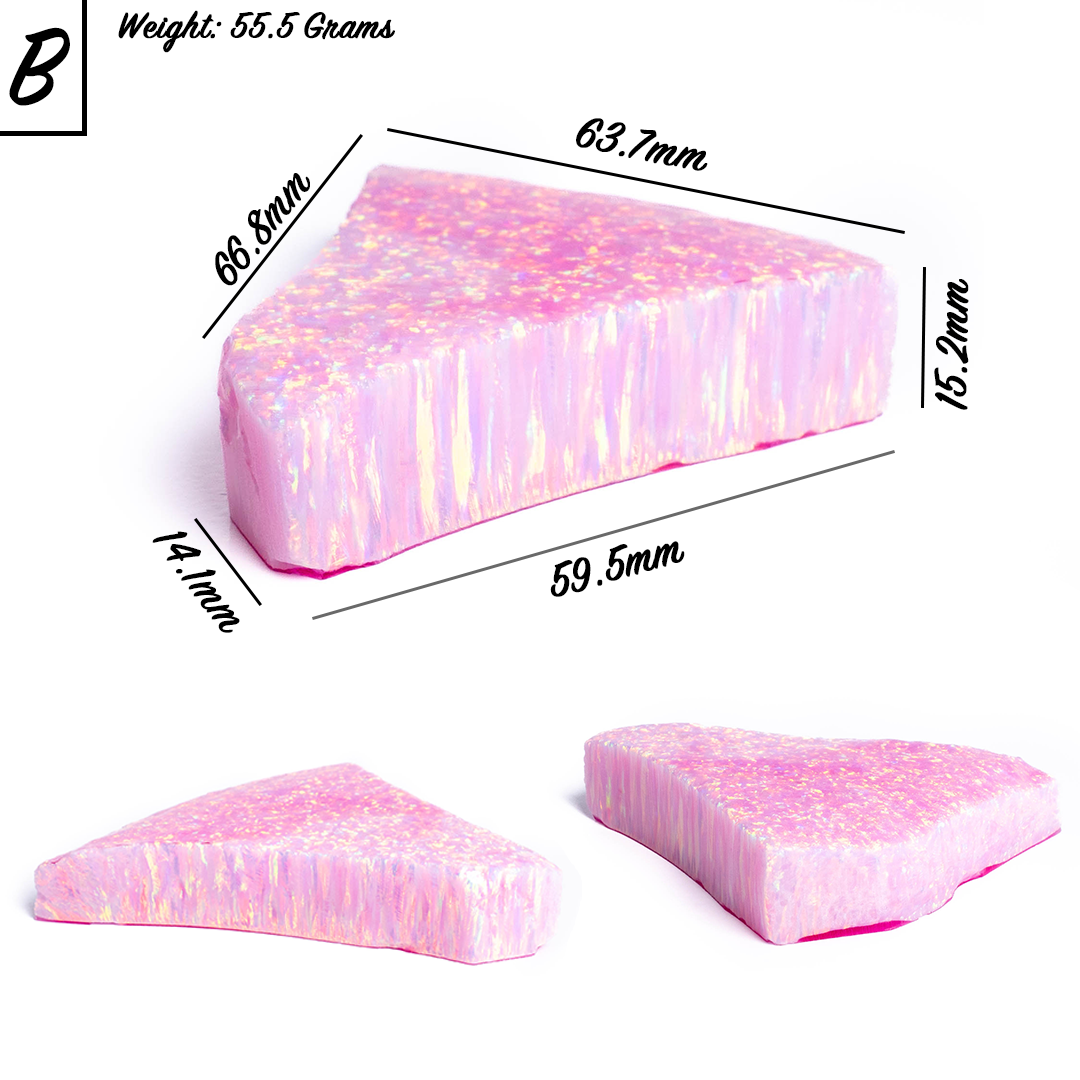 Cherry Blossom Synthetic Astral Opal Slabs Stacked - Bulk Lab-Grown Pink Opal | The Opal Dealer