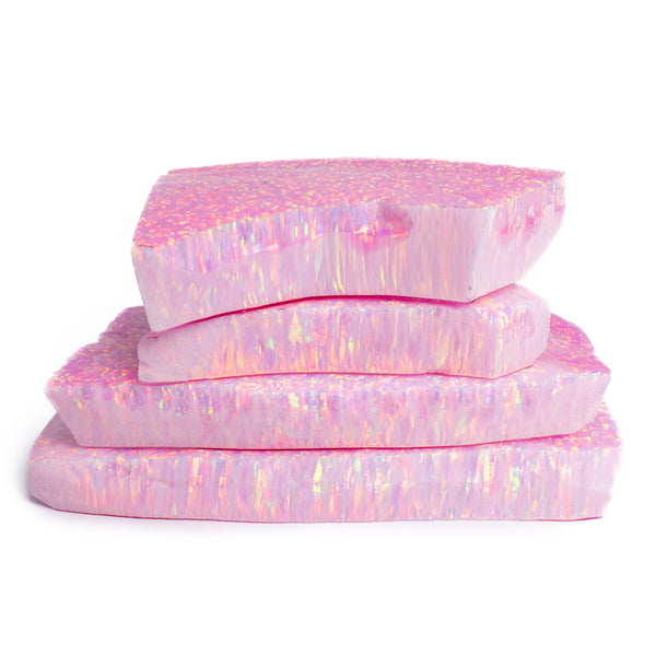 Cherry Blossom Synthetic Astral Opal Slabs Stacked - Bulk Lab-Grown Pink Opal | The Opal Dealer