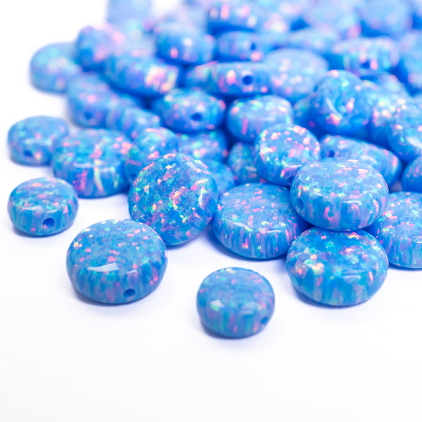 Cotton Candy Opal Puff Coin Beads