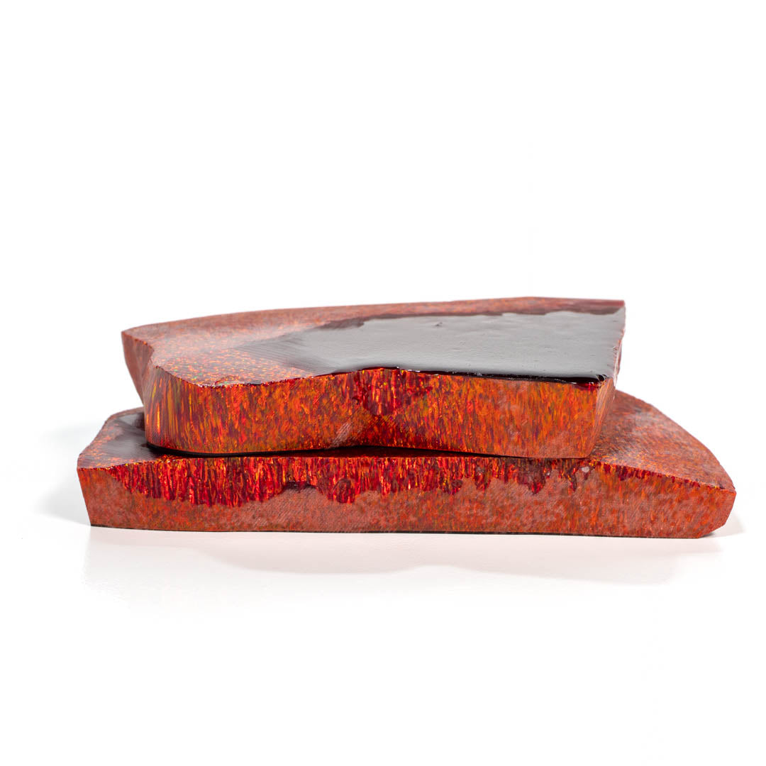 Crimson Fire Astral Opal™ Rough | Red Lab-Grown Opal with Orange ...