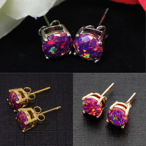Orchid Opal Stud Earrings - The Opal Dealer