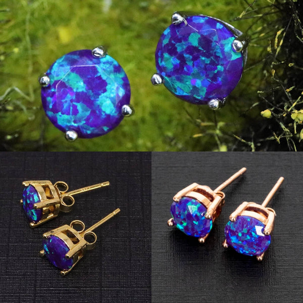 Sleepy Lavender Opal Stud Earrings - The Opal Dealer