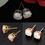 Pearl White Opal Stud Earrings