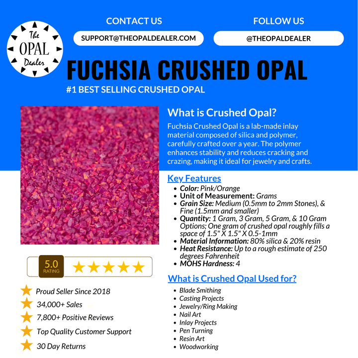 Fuchsia Crushed Opal - The Opal Dealer
