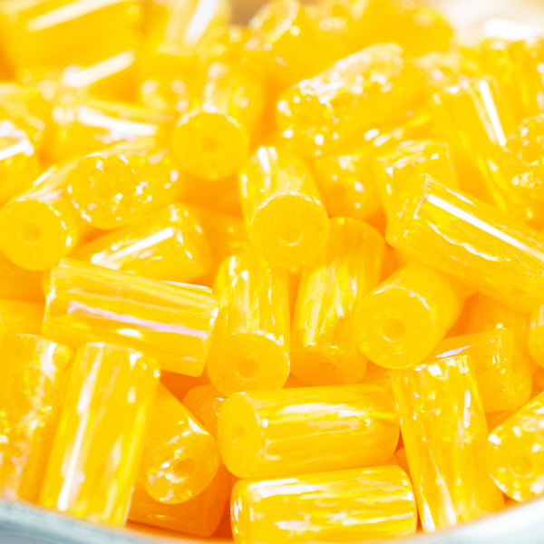 Golden Pineapple Opal Round Tube Beads