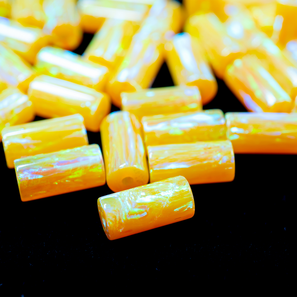 Golden Pineapple Opal tube beads