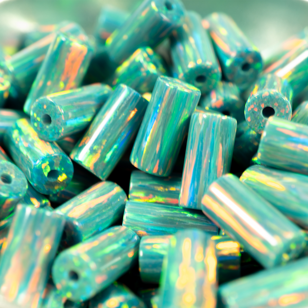 Jade Opal Round Tube Beads