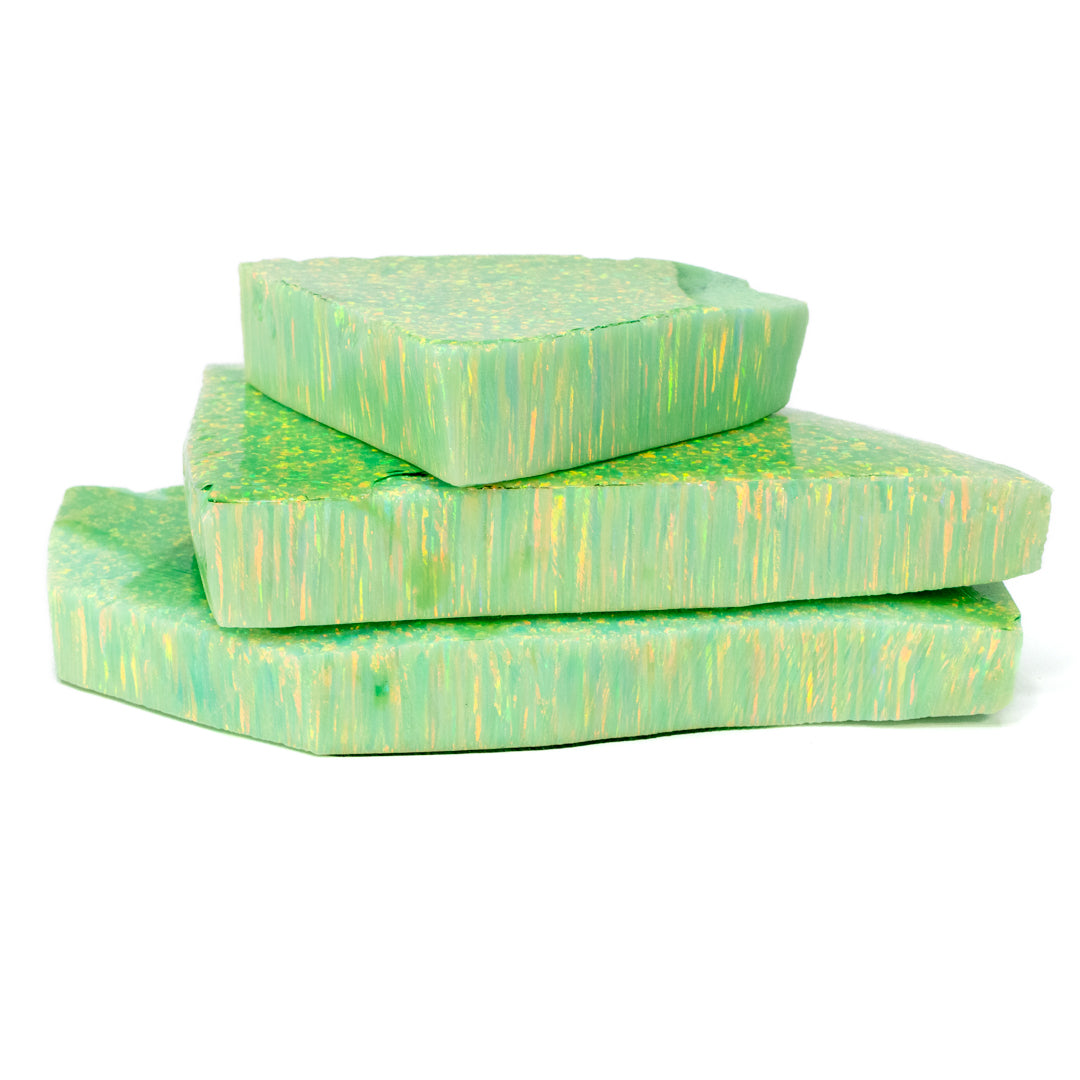 Key Lime Astral Opal™ Rough | Pastel Green Lab-Grown Opal Fire