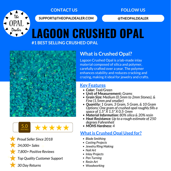 Lagoon Crushed Opal - The Opal Dealer