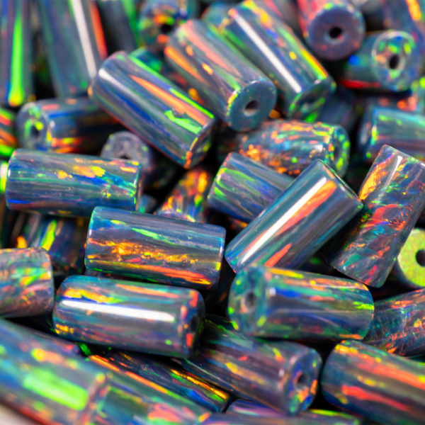 Moonstone Opal Round Tube Beads