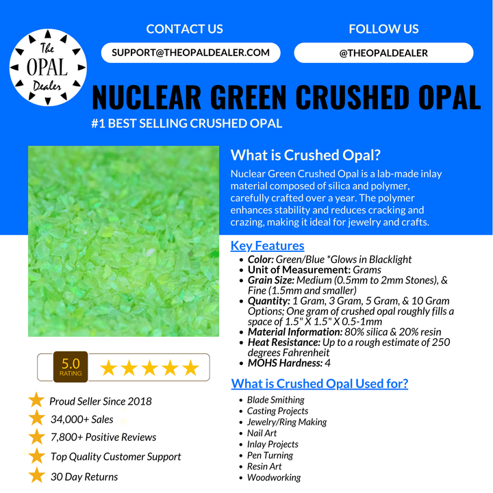 Nuclear Green Crushed Opal - The Opal Dealer
