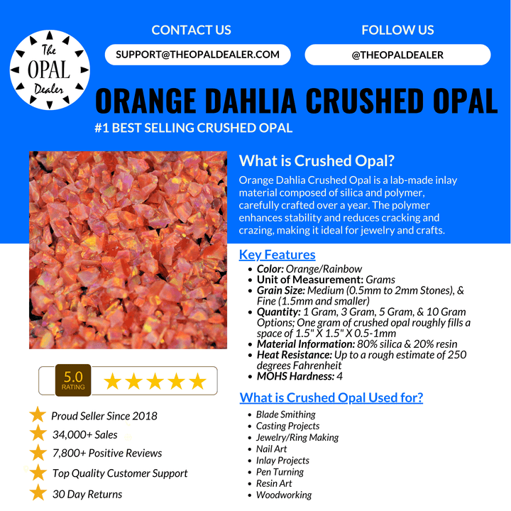 Orange Dahlia Crushed Opal - The Opal Dealer