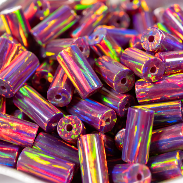 Orchid Opal Round Tube Beads