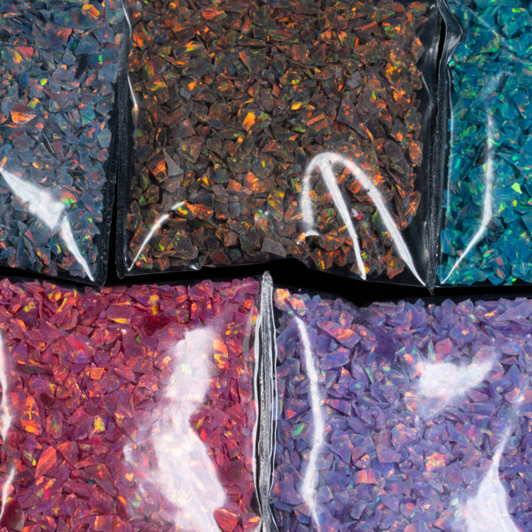Rainbow Fire Crushed Astral Opal™ Value Bundle - 25 Grams Total, 5 Colors