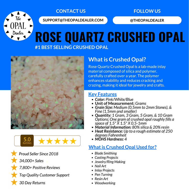 Rose Quartz Crushed Opal - The Opal Dealer