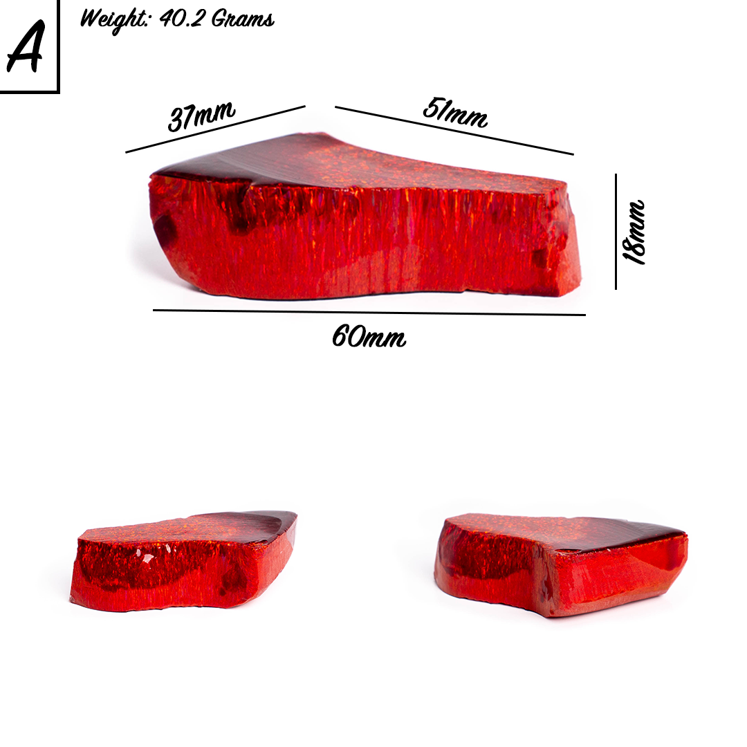 Ruby Red Synthetic Astral Opal - Lab-Created Polymer Impregnated Opal | The Opal Dealer