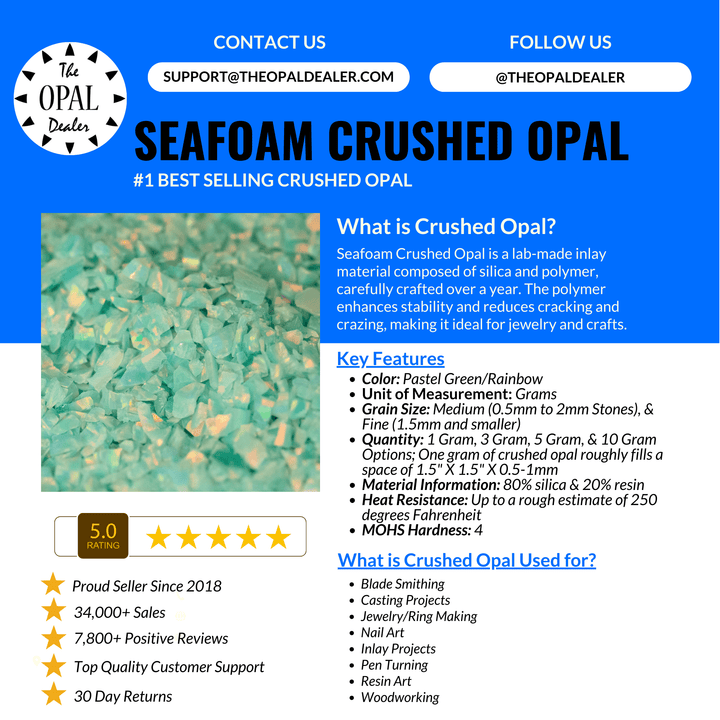 Seafoam Crushed Opal - The Opal Dealer