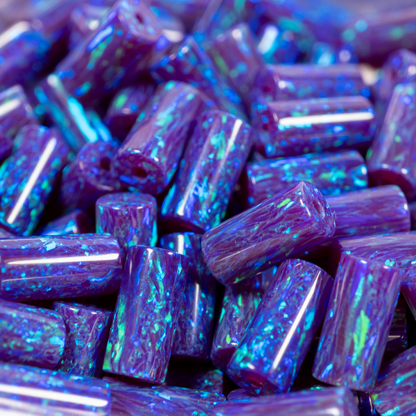 Sleepy Lavender Opal Round Tube Beads