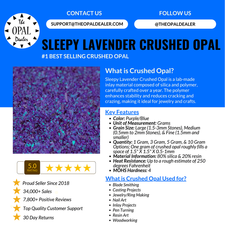 Sleepy Lavender Crushed Opal - The Opal Dealer