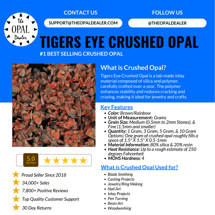 Tiger's Eye Crushed Opal - The Opal Dealer
