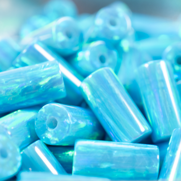 Turquoise Opal Round Tube Beads