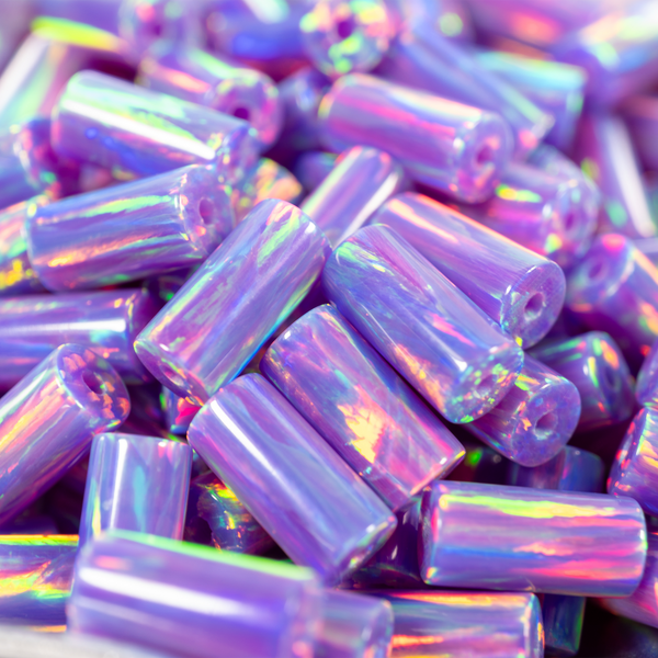Ultra Violet Opal Round Tube Beads