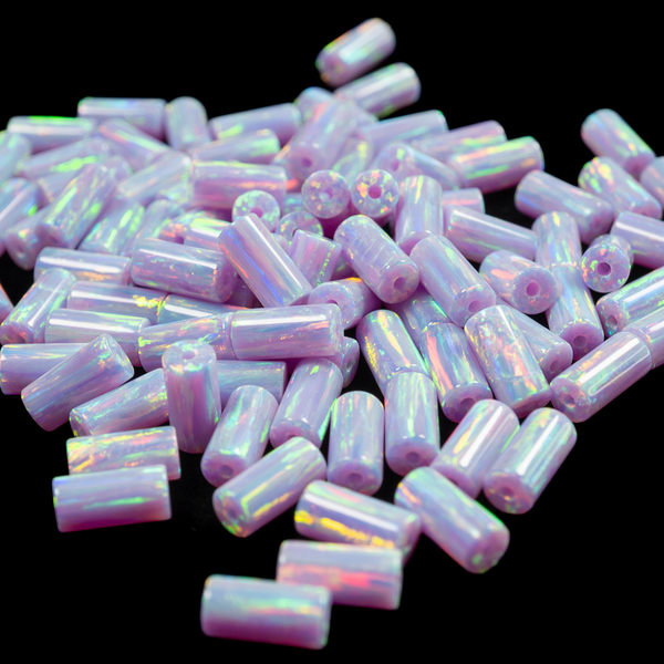 Unicorn Purple Opal Round Tube Beads