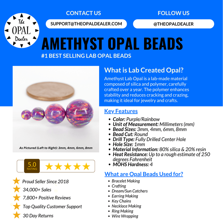 Amethyst Opal Craft Beads - The Opal Dealer