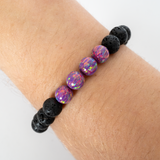 Amethyst Opal & Lava Stone Beaded Bracelet