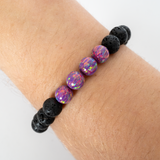 Amethyst Opal & Lava Stone Beaded Bracelet - New Design