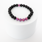 Amethyst Opal & Lava Stone Beaded Bracelet