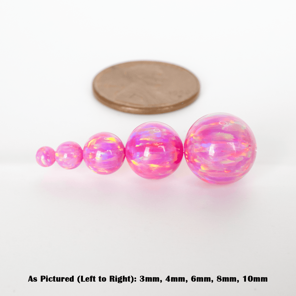 Pink Round Astral Opal™ Beads with Rainbow Fire | Lab-Created