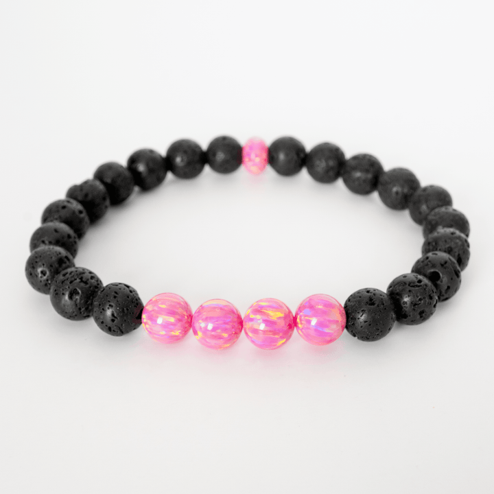 Aurora Opal & Lava Stone Beaded Bracelet - The Opal Dealer